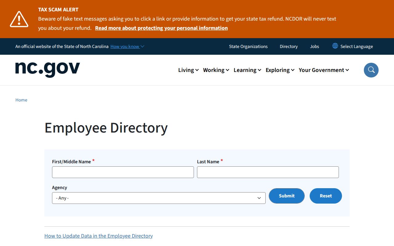 Mint Hill people directories state employee name and agency search